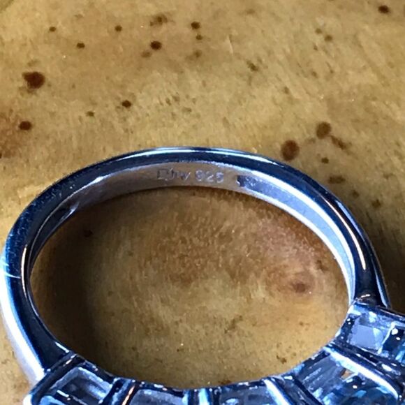 Natural Sky Blue Topaz Sterling Silver Ring Size 6 - Picture 8 of 8